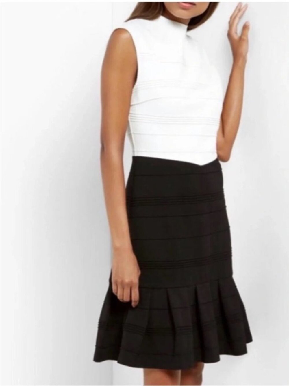 TED BAKER Colorblock Sleeveless Skater Dress 8 EUC - Picture 2 of 12
